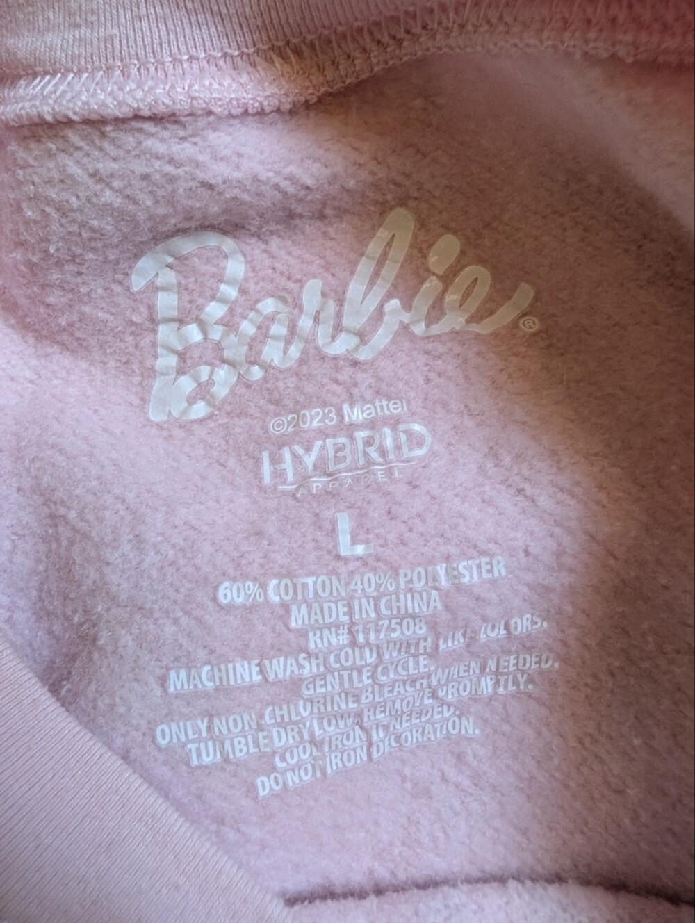 Barbie & Friends Light Pink Graphic Sweatshirt Mattel 2023 Size Large - Picture 3 of 6